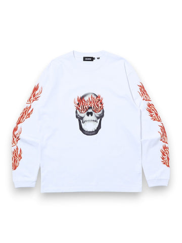 XLarge Skull In Flames L/s Tee - T-Shirt Uomo - Bianco